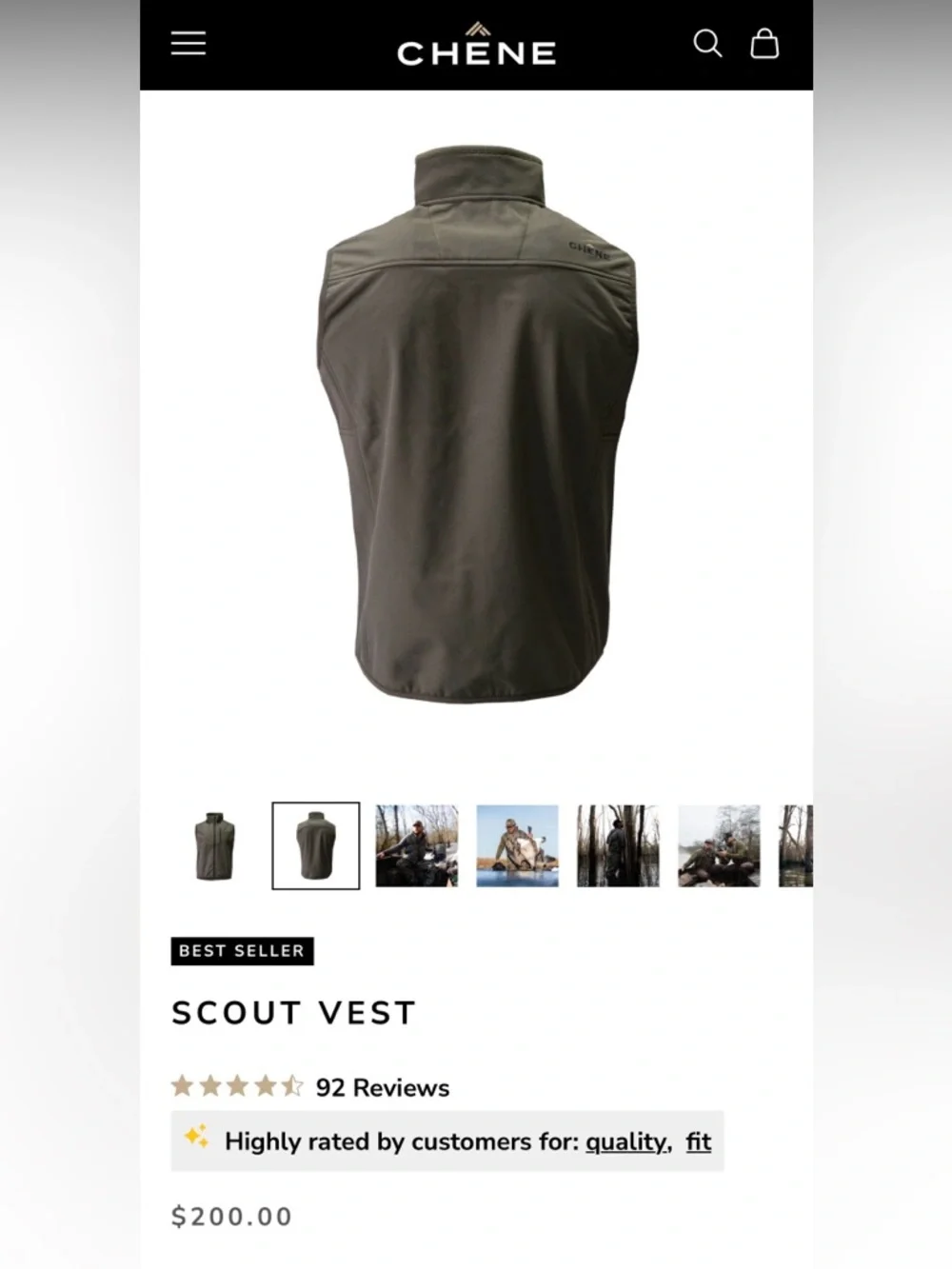 CHENE Mens Sage Scout Vest size large - Picture 4 of 15